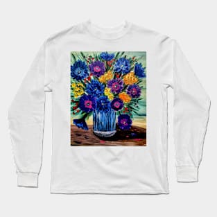 A beautiful bouquet flowers in a glass vase Long Sleeve T-Shirt